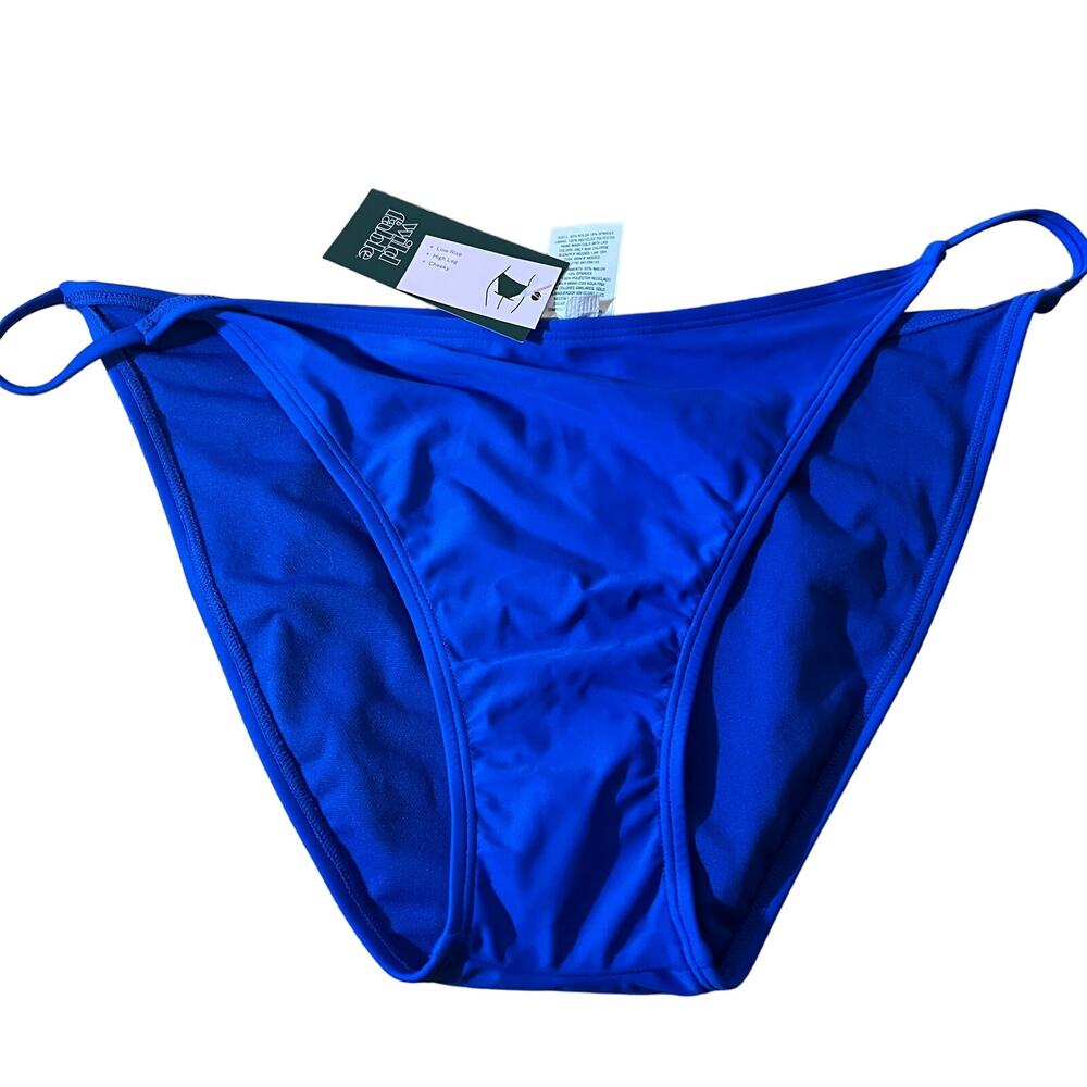 Wild Fable Women's Cobalt Blue High Leg Cheeky Bikini Bottom - Size XL - NWT
